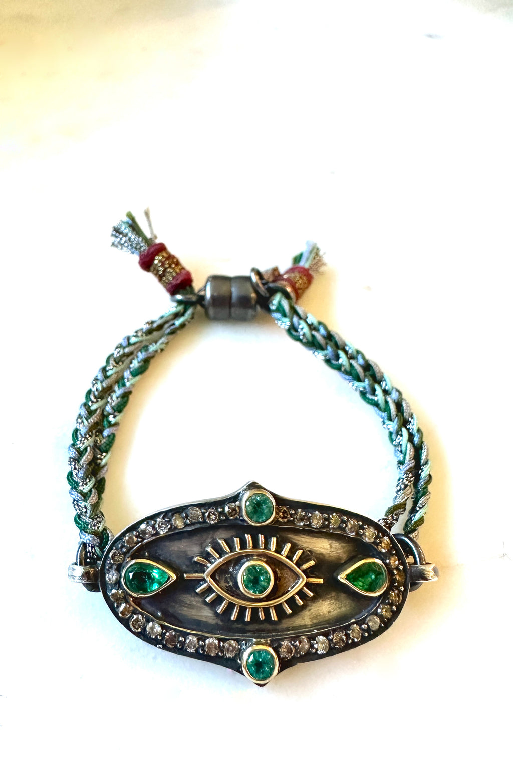 Protective Eye Emerald/Diamond Bracelet